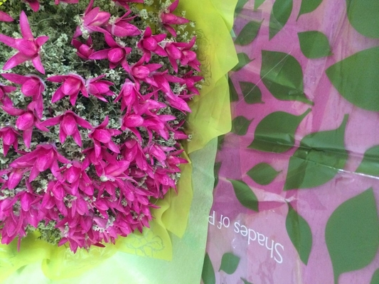 Напечатанный Non-сплетенный цветок Sleeves Rolls оптом для оборачивать свежих цветков/подарка венчания