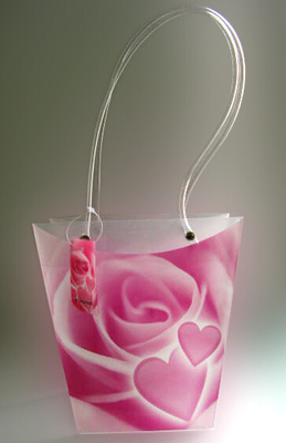 Напечатанная таможней пластмасса свежих цветков подарка носит мешки, флористические мешки несущей